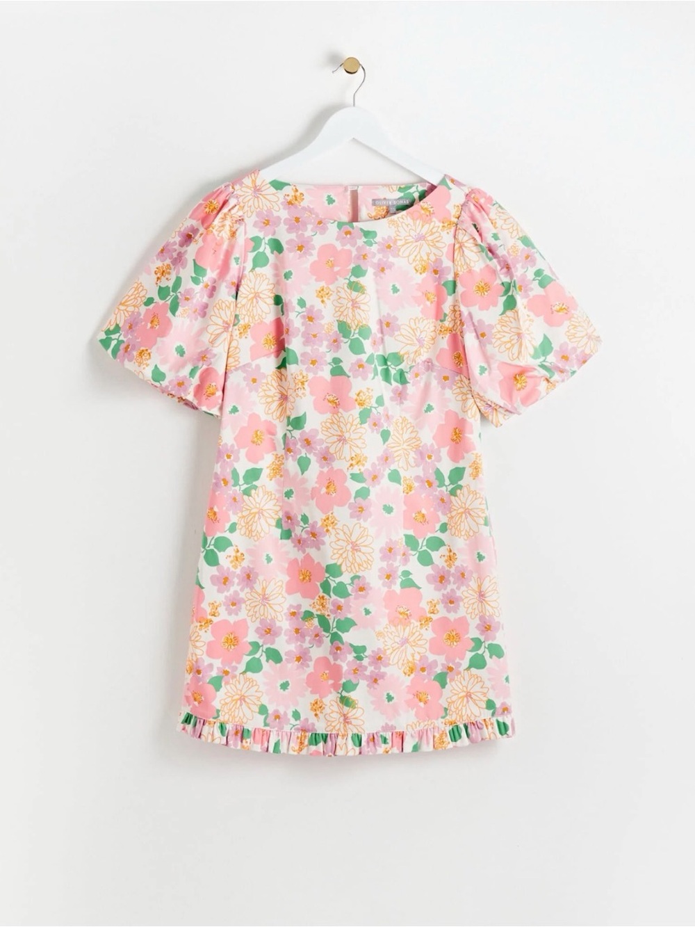 Oliver Bonas Bloom Floral Print Pink Mini Dress